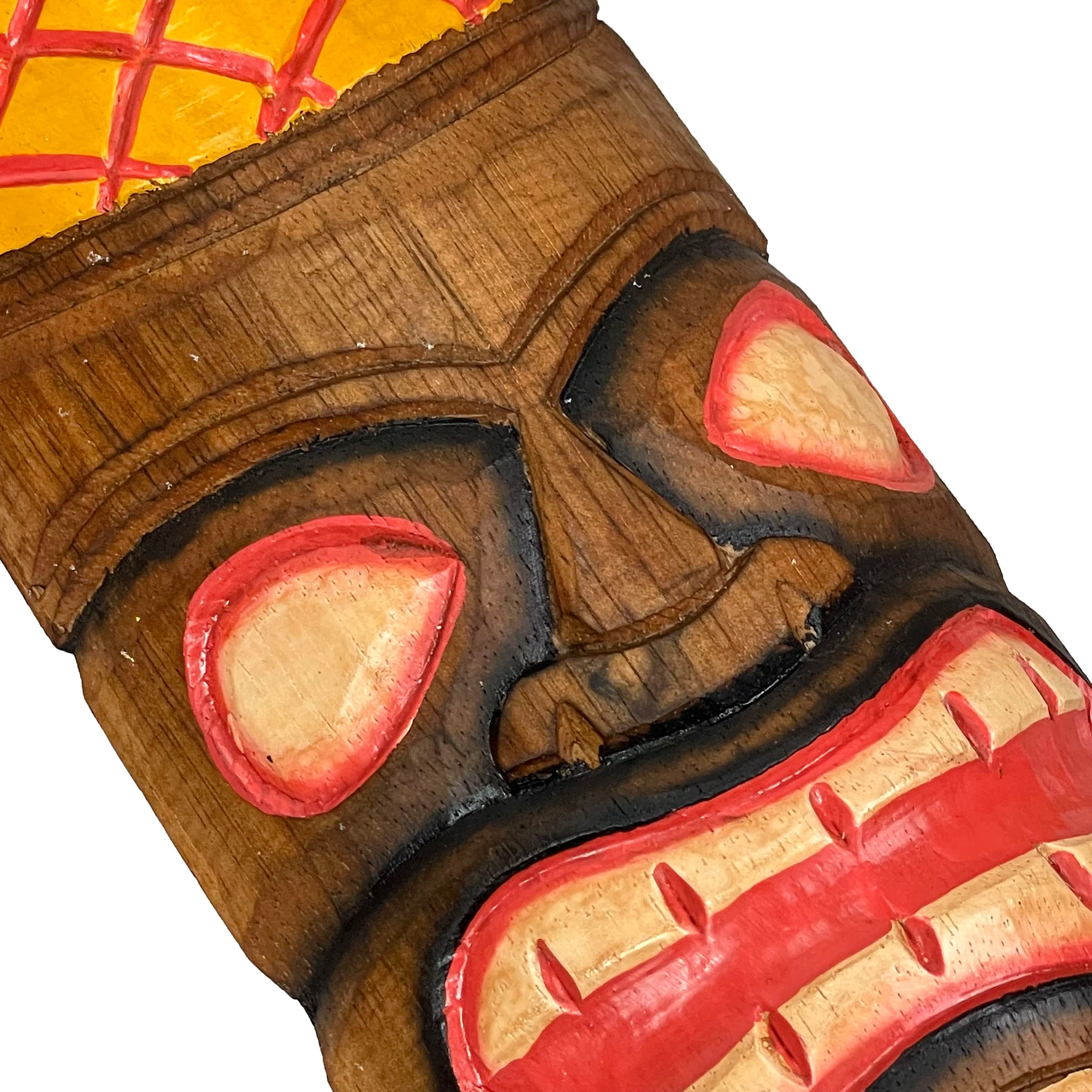 Set of 10 Hand-Carved Tropical Island Style Tiki Masks Decorative Wall Hangings 12 Inches High - Image 3