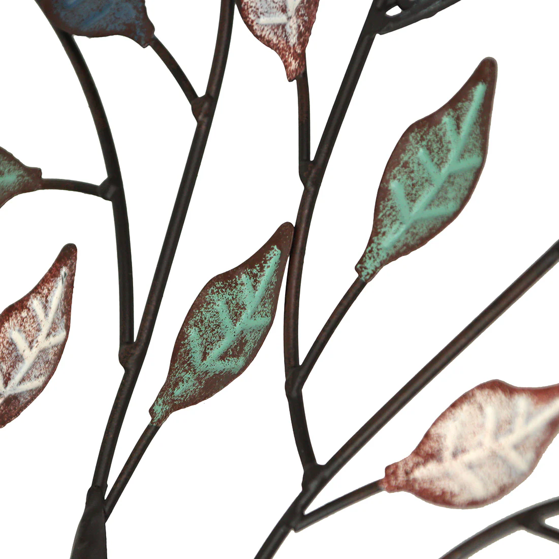 36 inch Tri Tone Leaves Birds In Branches Metal Tree Indoor Outdoor Wall Hanging - Lite Weight - Image 3