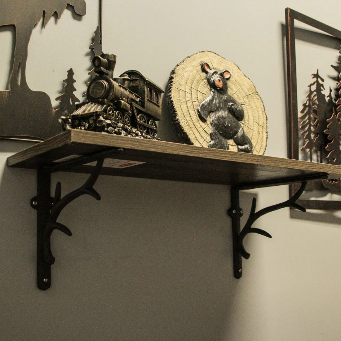 Set of 2 Cast Iron Deer Antler Decorative Shelf Brackets - Image 8