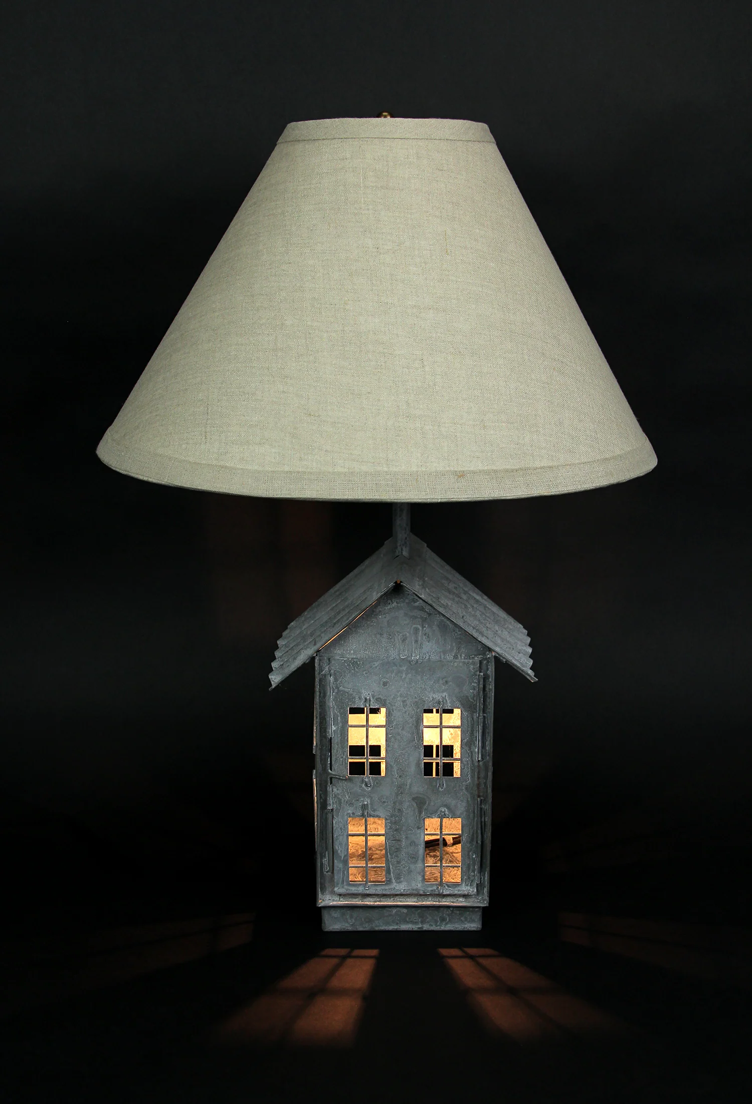 Set of 2 Rustic Zinc Dual Table Lamps And Accent Light Mid Century Modern Farmhouse Decor - Image 3