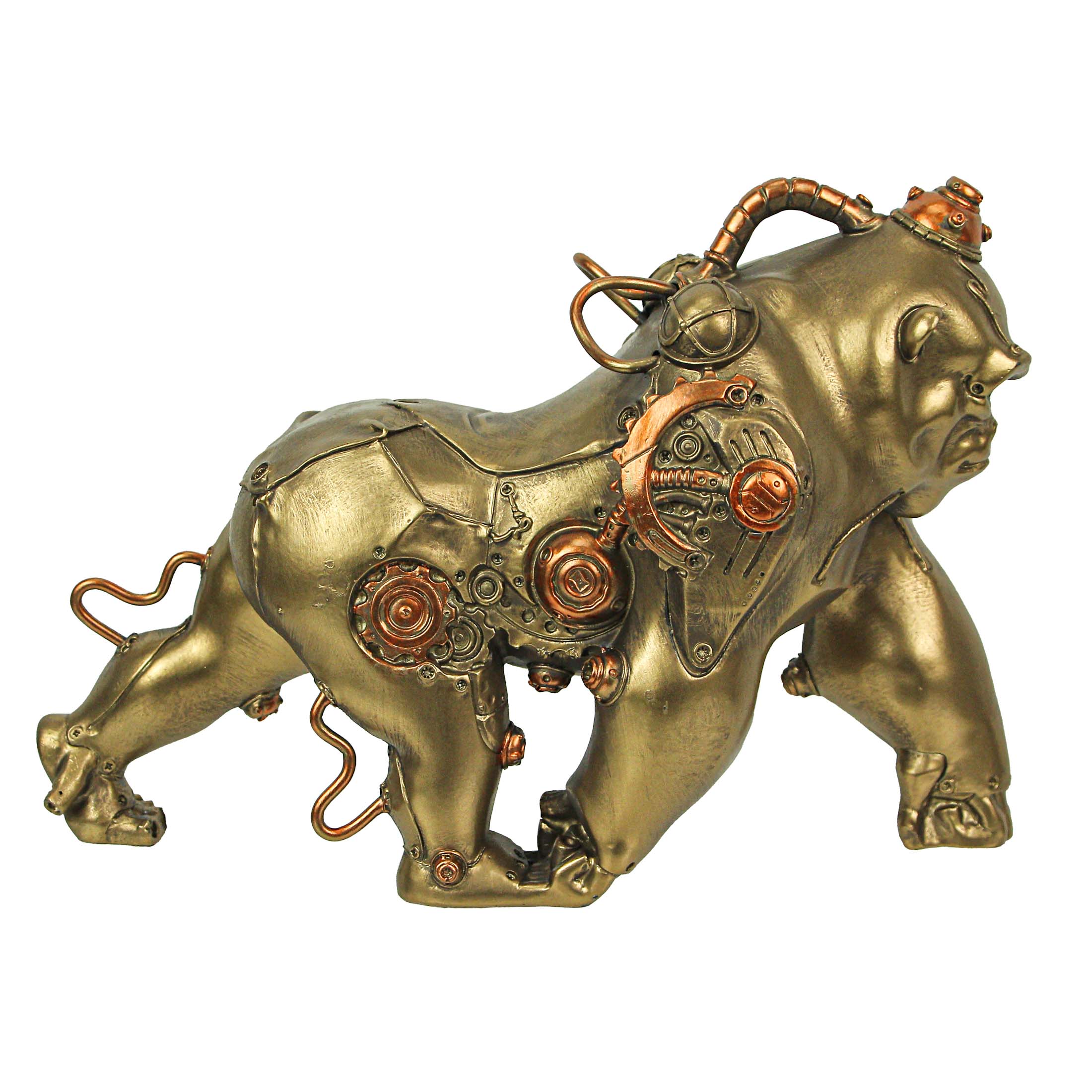 Resin Bronze Finish Steampunk Gorilla Sculpture Home Decor Statue Figurine Art - Image 3