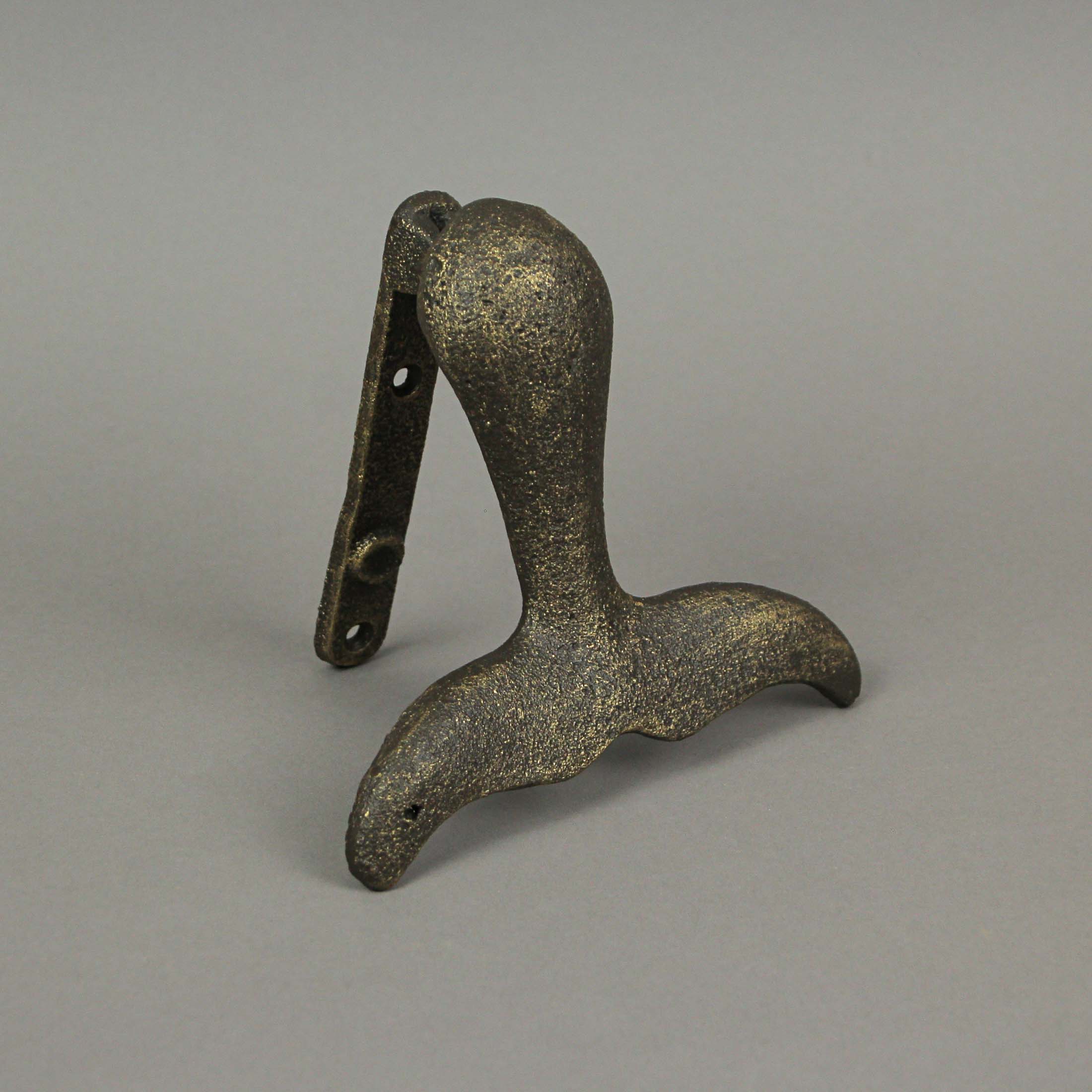 Cast Iron Whale Tail Door Knocker Bronze Decorative Coastal Accent Nautical Decor - Image 5